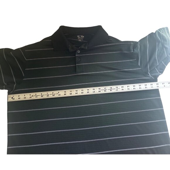 Champion Golf Duo-Dry Black Striped Short Sleeve Polo Shirt, Size XL - Picture 6 of 9